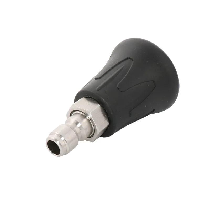 1/4" Pressure Wash Nozzle Household Sheath Nozzle for Cars Stainless Steel Splash Proof Washer Tips Hose Rubber Protector