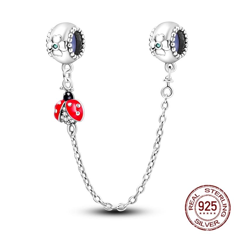 Copper Stars Moon Sun Clover Safety Chains Pendant Charms Beads Fit Original Bracelets Diy Jewelry Gift For Women