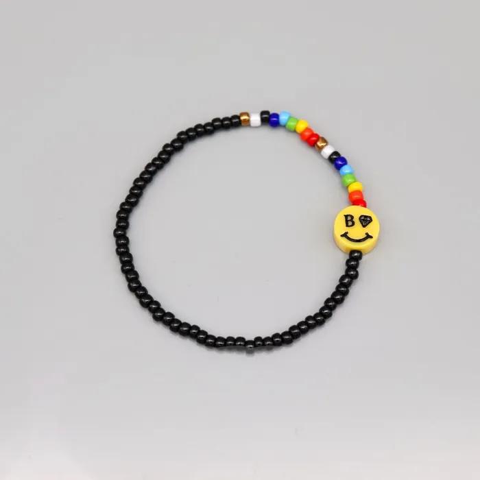 Bonbo Smile Charm Point Rainbow Bead Bracelet 5 Colors