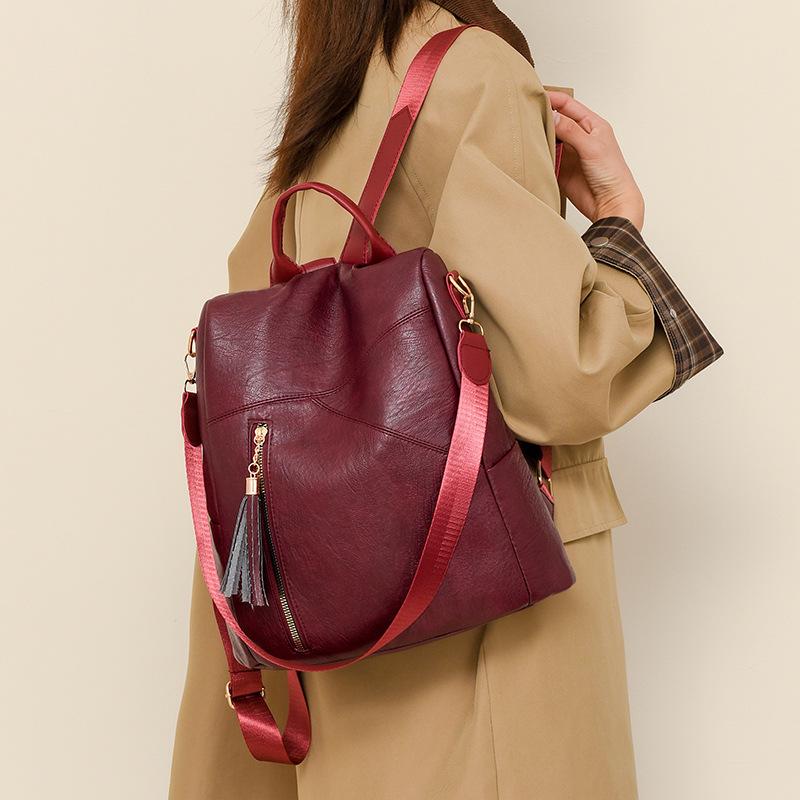 2025 Women's Simple Patchwork Anti-theft Outdoor Travel & Multifunctional Student Backpack