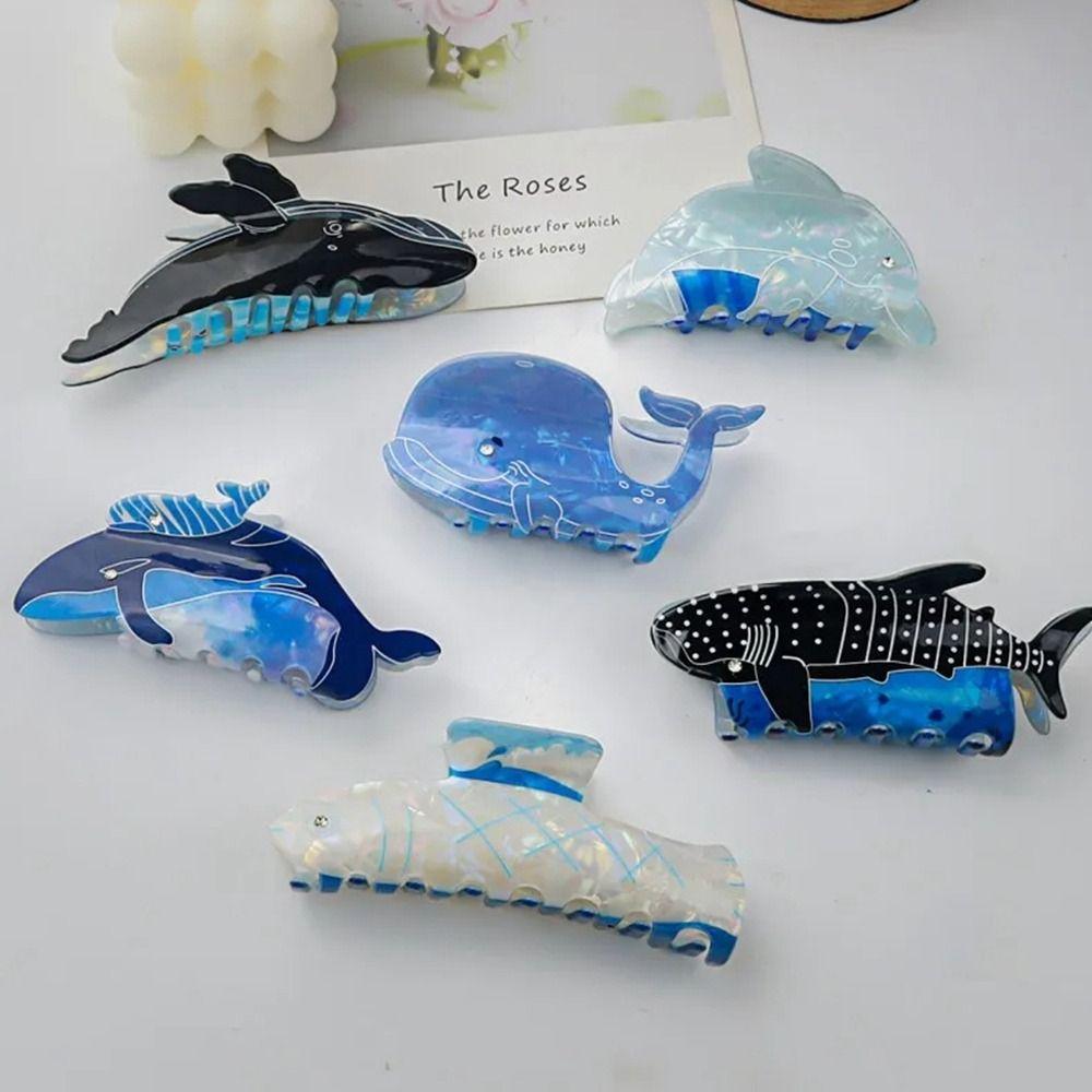 Whale Dolphin Hair Clip Fish Animal Hair Claw Creative   Female