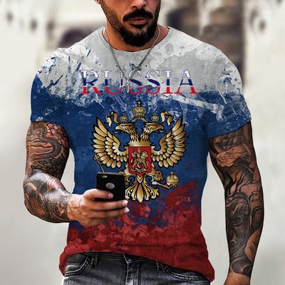 Moda baskı sıcak satış 3D erkek triko Yaz rahat O-boyun kısa kollu bol üst T-shirt erkek çabuk kuruyan tişört