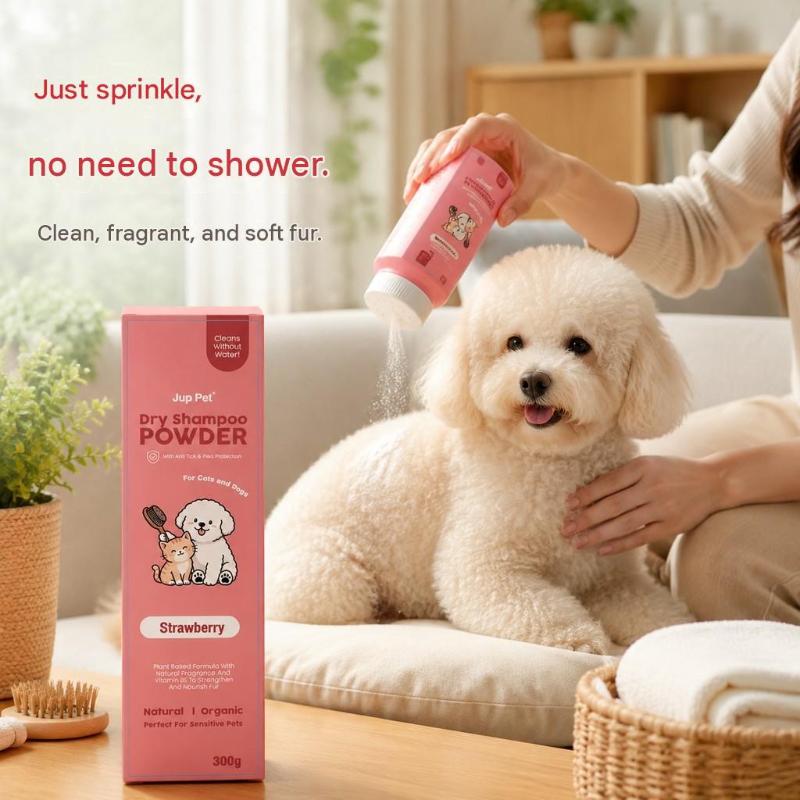 Pet Dry Shampoo Cleaning Powder Dog Cat Bath Powder Dog Odor Deodorizer Plant-Based Pet Cleaning Powder
