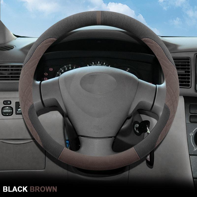 Suede Car Steering Wheel Cover Wrap for Toyota COROLLA EX 2004-2010 2012 2013 Toyota Corolla 2007-2026 Anti Slip Breathable