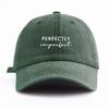 1pc PerIMPFCT Print Washed Baseball Cap for Adults,  Minimalist Retro Style Casual Soft Adjustable Dad Hat, Perfect As Gift