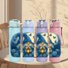 1PC Blue Gnome Bat Moon Art 750ml Color Plastic Sports Water Bottle Leakproof Flip Straw Lid Suitable for Sports Office Home Use