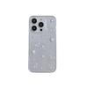 Wind Transparent Epoxy Mobile Phone Case For Apple 17Promax Pearl 16Plus Silver Foil Bow Love