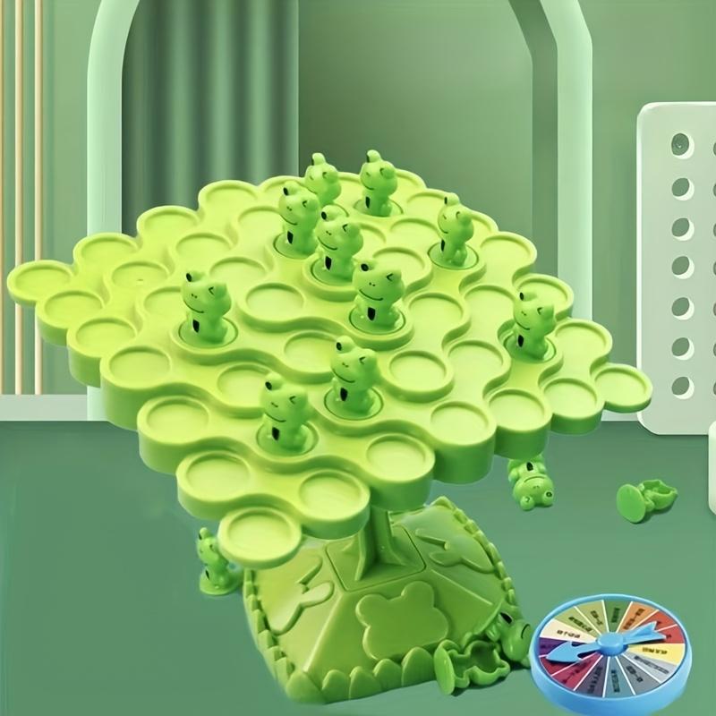 Ein Satz Frosch-Balancierbaum+50 Froschstücke: Fokus Trainingsbrettspiel, Beziehungsaufbau-Puzzle für Paare für den Alltag und Feiertagszusammenkünfte