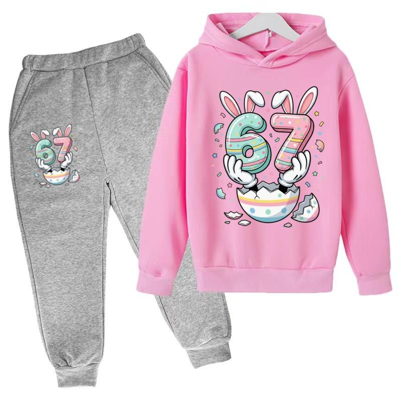 Kids Hoodie New Six Seven 67 Print Clothes Sweatshirt+Pants 2P Boy Girl Toddler 3-12Years Casual Top Pullover Sports Fashion Set