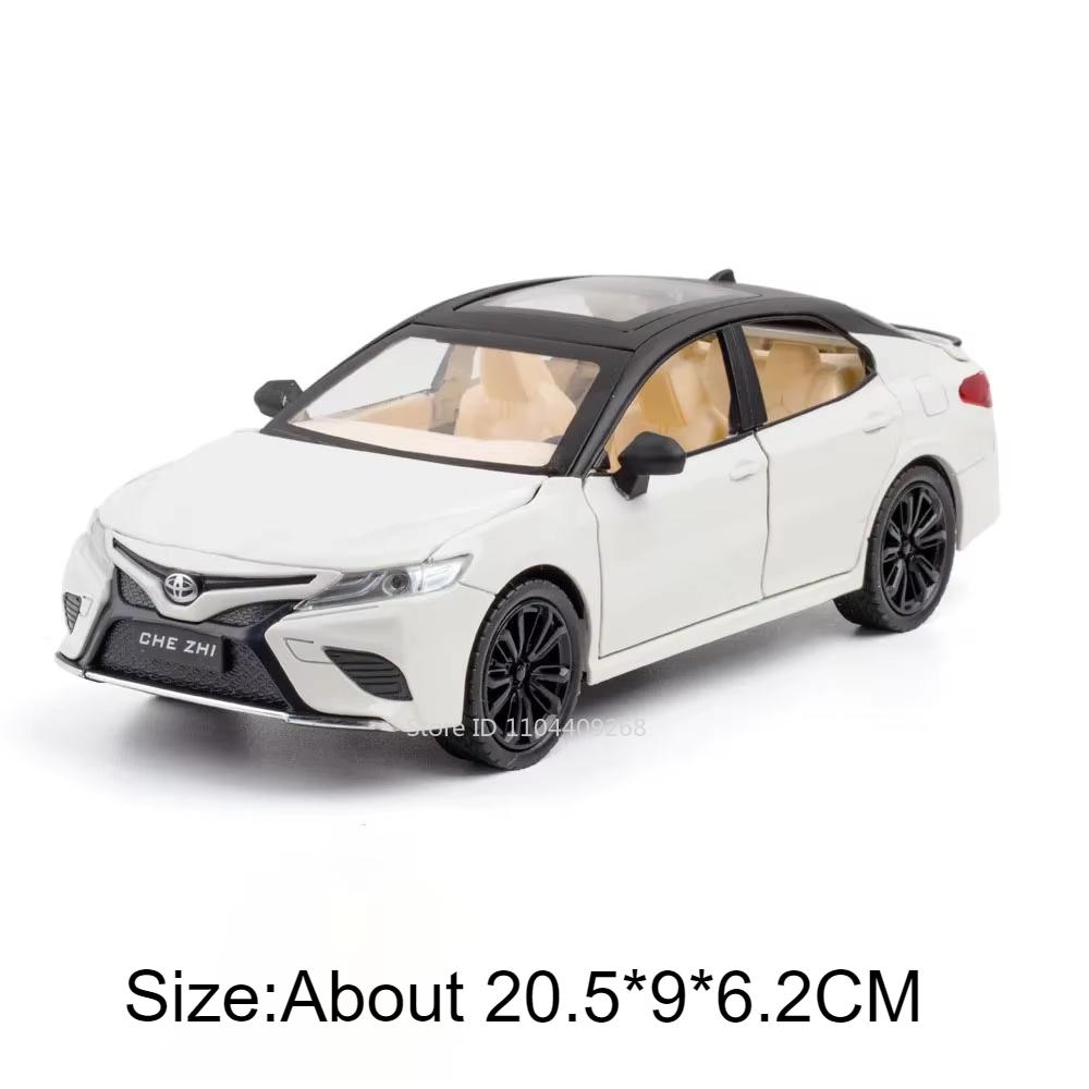 1:24 Scale RAV4 Camry Model Car Toy Metal Diecast Simulation Collection Sound & Light Vehicles Models Hobby Ornaments Gifts