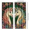 2pcs Unicorn Princess Curtains - Enchanted Floral and Fantasy Art Design   Semi-Transparent Polyester Drapes for Bedroom and Livi