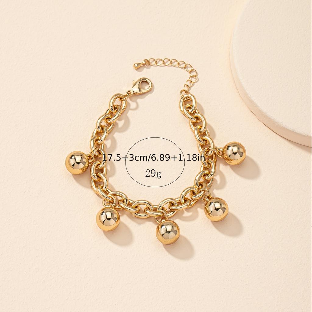 A stylish golden yellow bead pendant chain bracelet is suitable for ladies and girls partying and holiday versatile