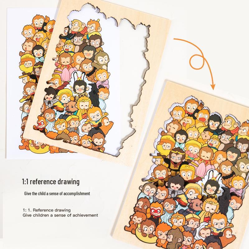 Adult Wooden Irregular Animal Stacking Puzzle - High Difficulty Odd-Shaped Educational Toy