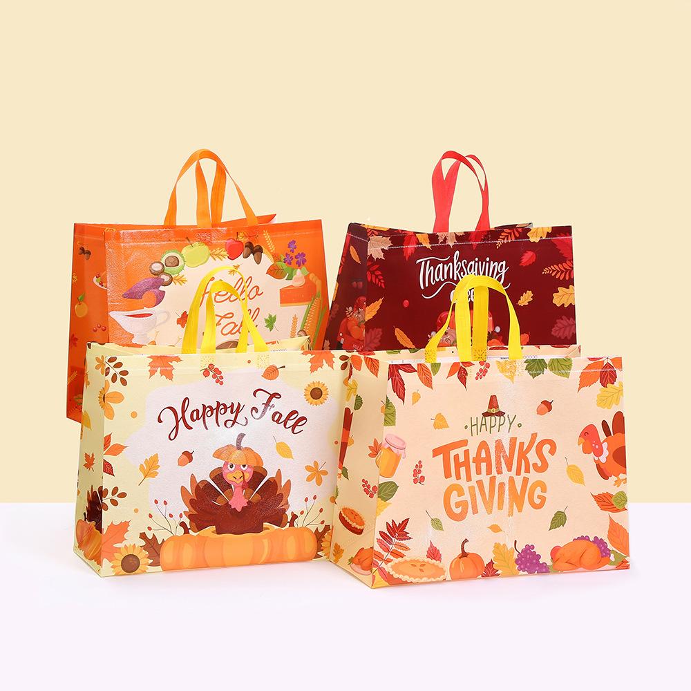 

StoBag Fall Thanksgiving Reusable Non Woven Gift Bags for Autumn Parties Holiday Treats Packaging and Seasonal Decorations 6pcs&42x18x33cm