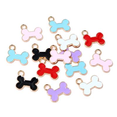 10 Stück 12X13Mm Niedliche Mini Emaille Tier Hunde Knochen Anhänger Charms Für Schmuckherstellung Halsketten Ohrringe Armbänder Diy Bastelbedarf