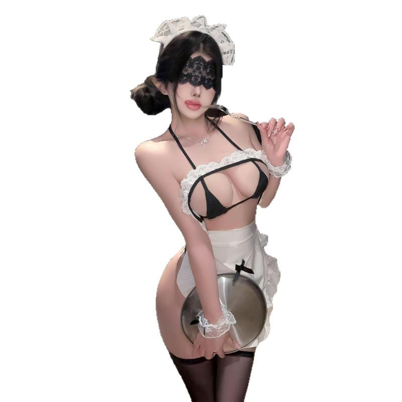 Sexy Lingerie Sexy Maid Chef Uniform Pure Desire Free Flirting Small Breast Pajama Set