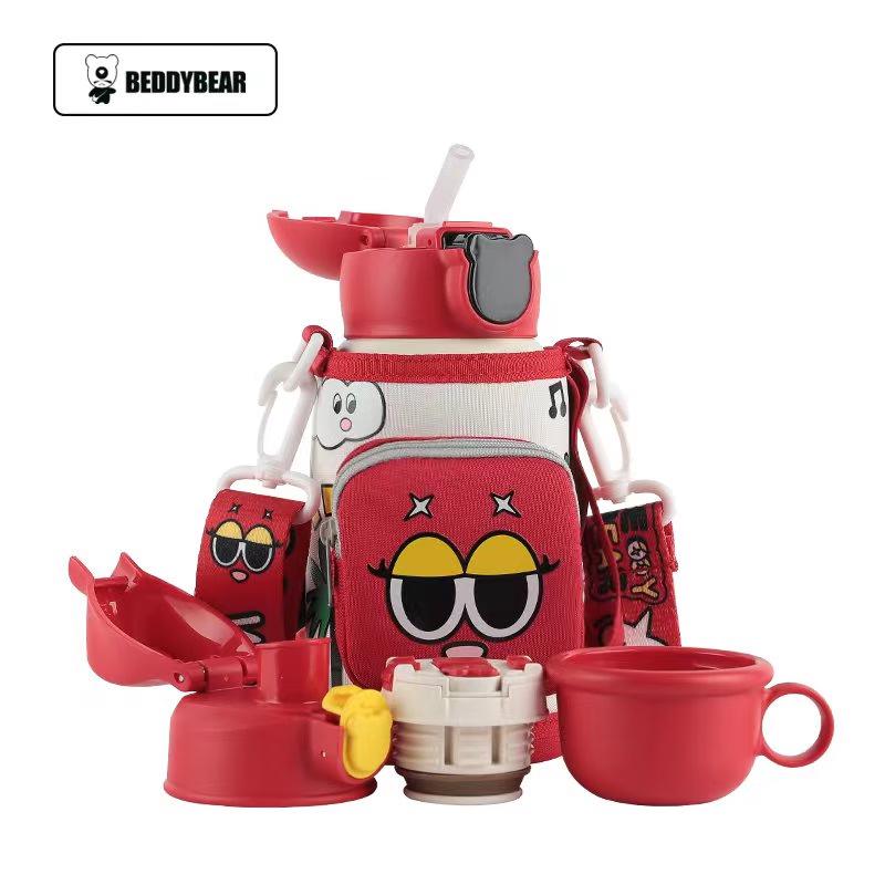 BEDDYBEAR Kids Temperature Display Straw Thermos