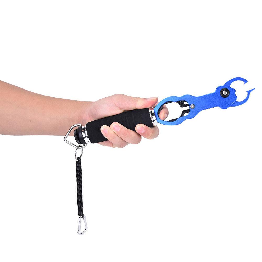 Portable Aluminium Alloy Fishing Grip   Fish Lip Grabber Tool with Weigh Msure Red