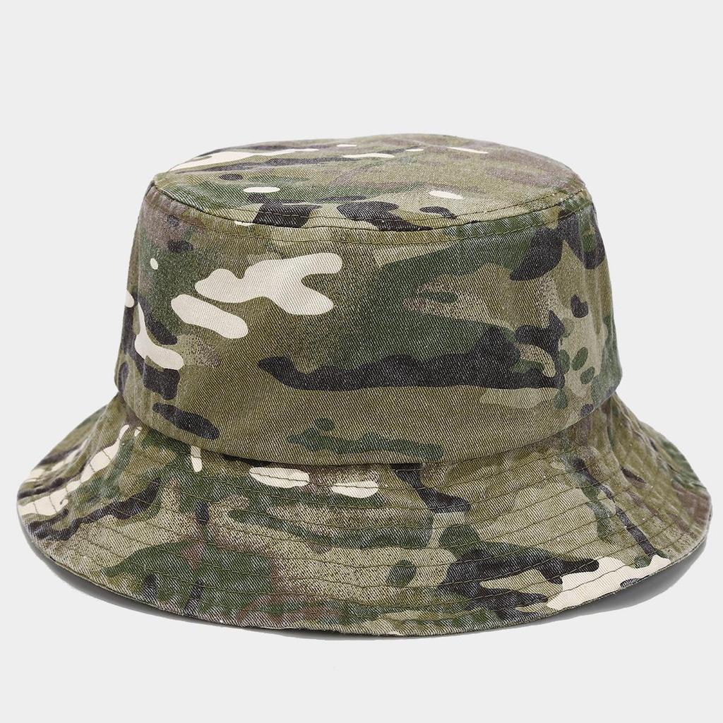 Chapeau Bob Camouflage Lavé Décoloré Respirant pour Hommes & Femmes - Chapeau Rétro Protection Solaire Aventure Jungle