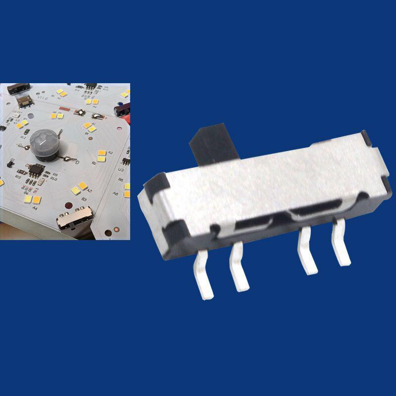 

10 шт. 4-контактний міні-слайдовий перемикач Увімк.-Вимк. 3-позиційний мікро-слайдовий тумблер Мініатюрний горизонтальний слайдовий перемикач United States