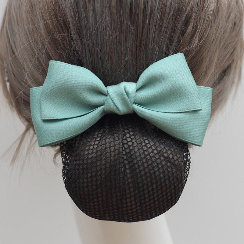 Women's Professional Hair Net Bow Clip for Work: Ideal for Hotel, Bank, Nurse, Flight Attendant, and Updo Styles.