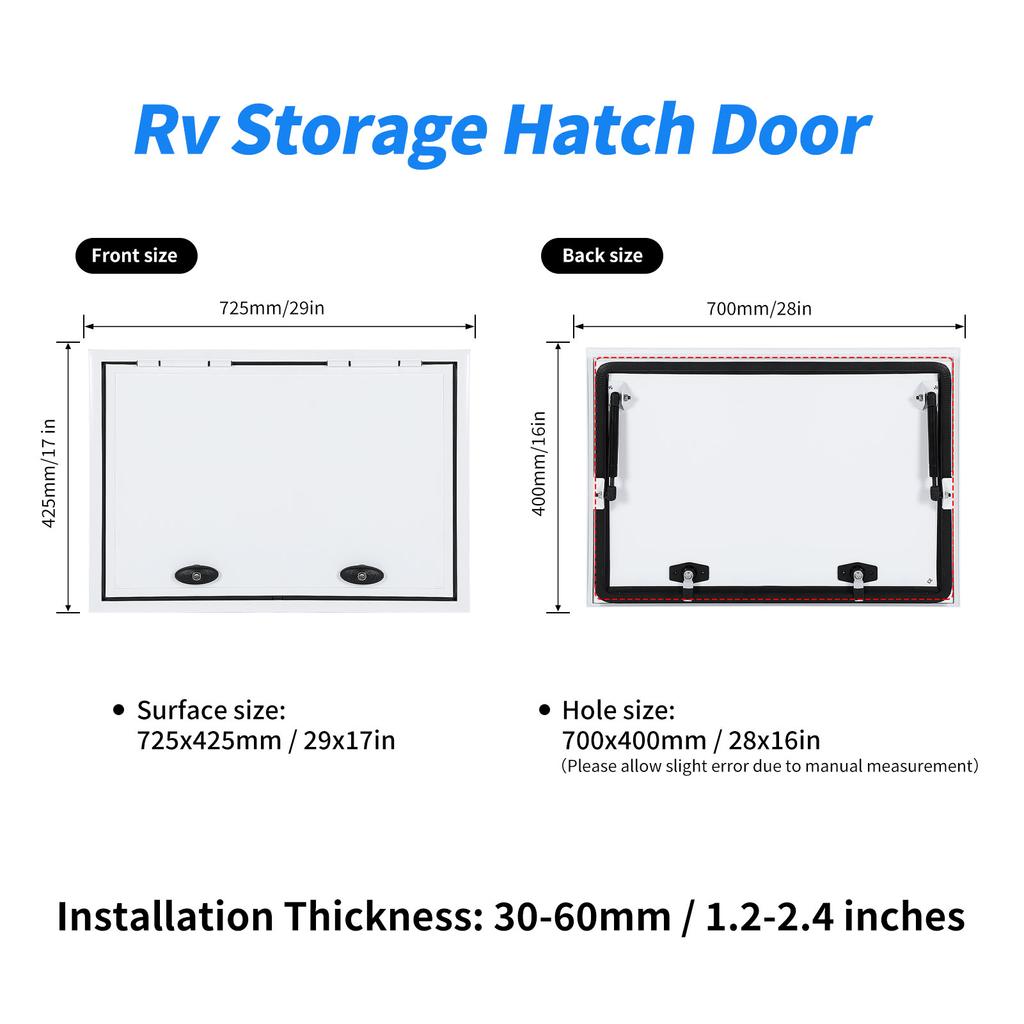 RV Storage Compartment Door RV Storage Door Aluminum Alloy Frame Support Rods Anti Rust Heavy Duty Waterproof for Motorhome