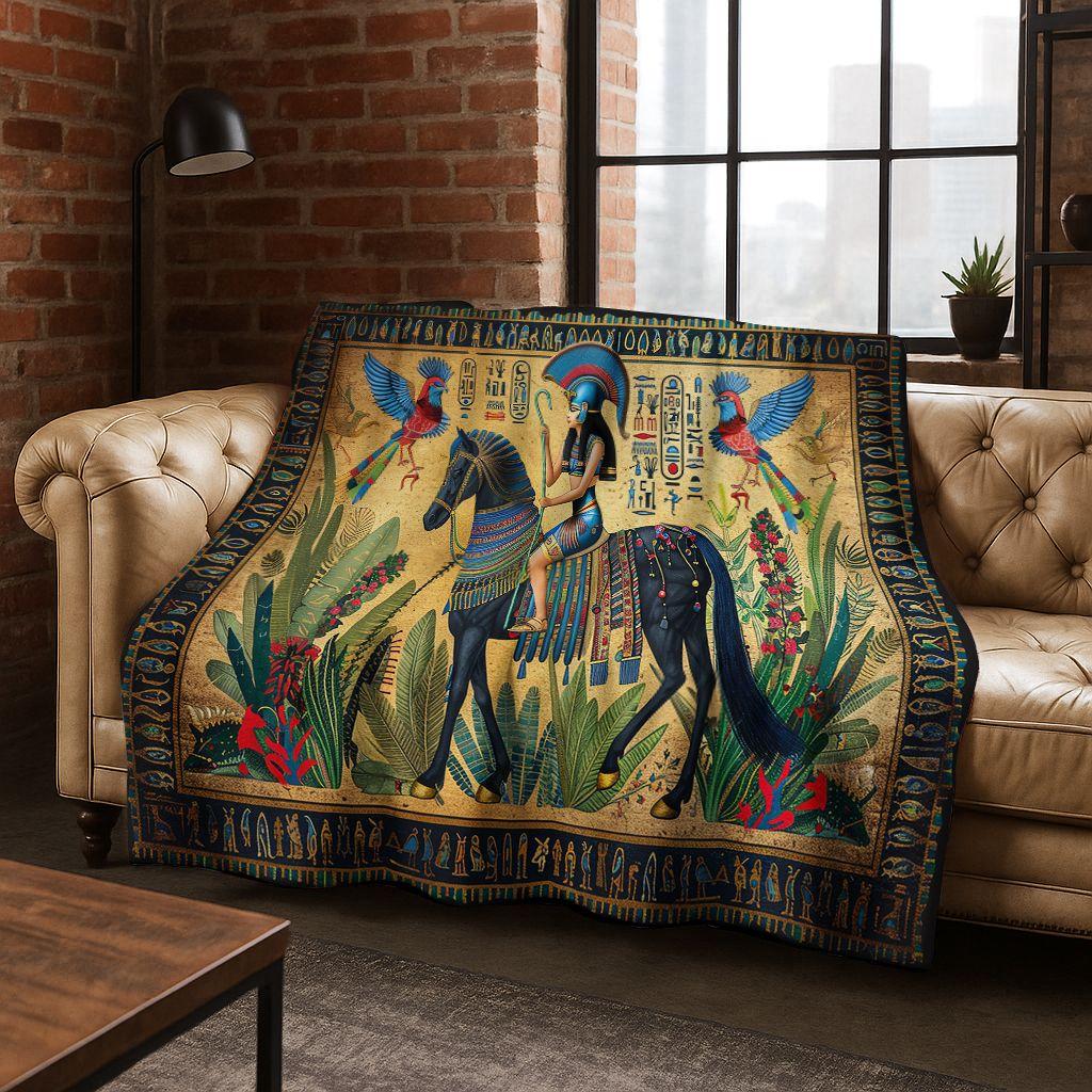 Ancient Egyptian Hieroglyphic Symbols Carved Murals Flannel Blanket,Cozy Soft Throw Blanket for Home Bedroom Bed Sofa Cover Gift