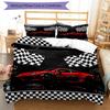 Set Biancheria da Letto da Corsa 3 Pezzi Copripiumino Chiusura Include 1 Copripiumino e 2 Federe, Morbido e Confortevole per Tutte le Stagioni.