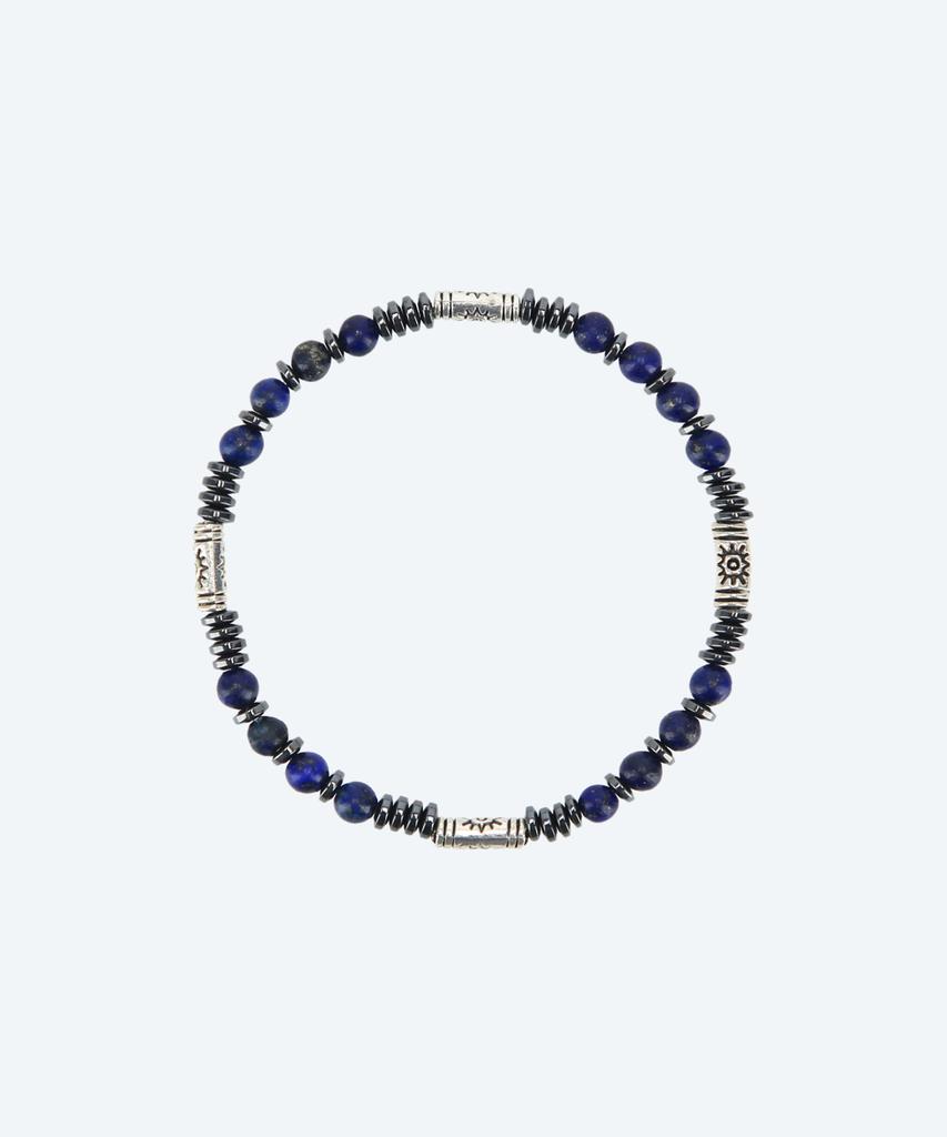 Tony Lawrence Essential Round Gemstone Bracelet Navy Blue