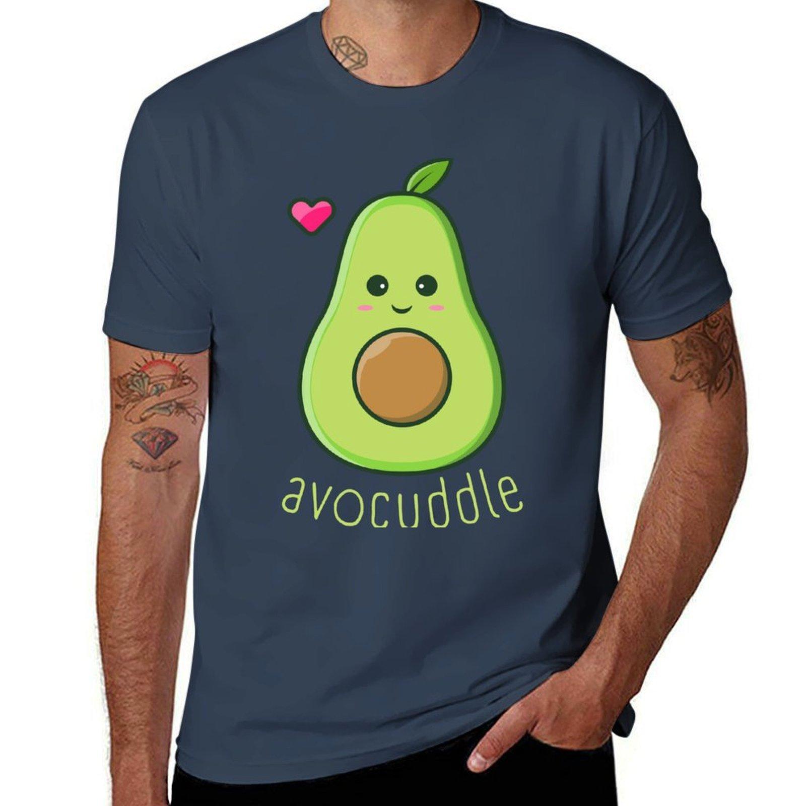 Avocuddle Cute Avocado Love Tshirt Casual Breathable Short Sleeve Top S