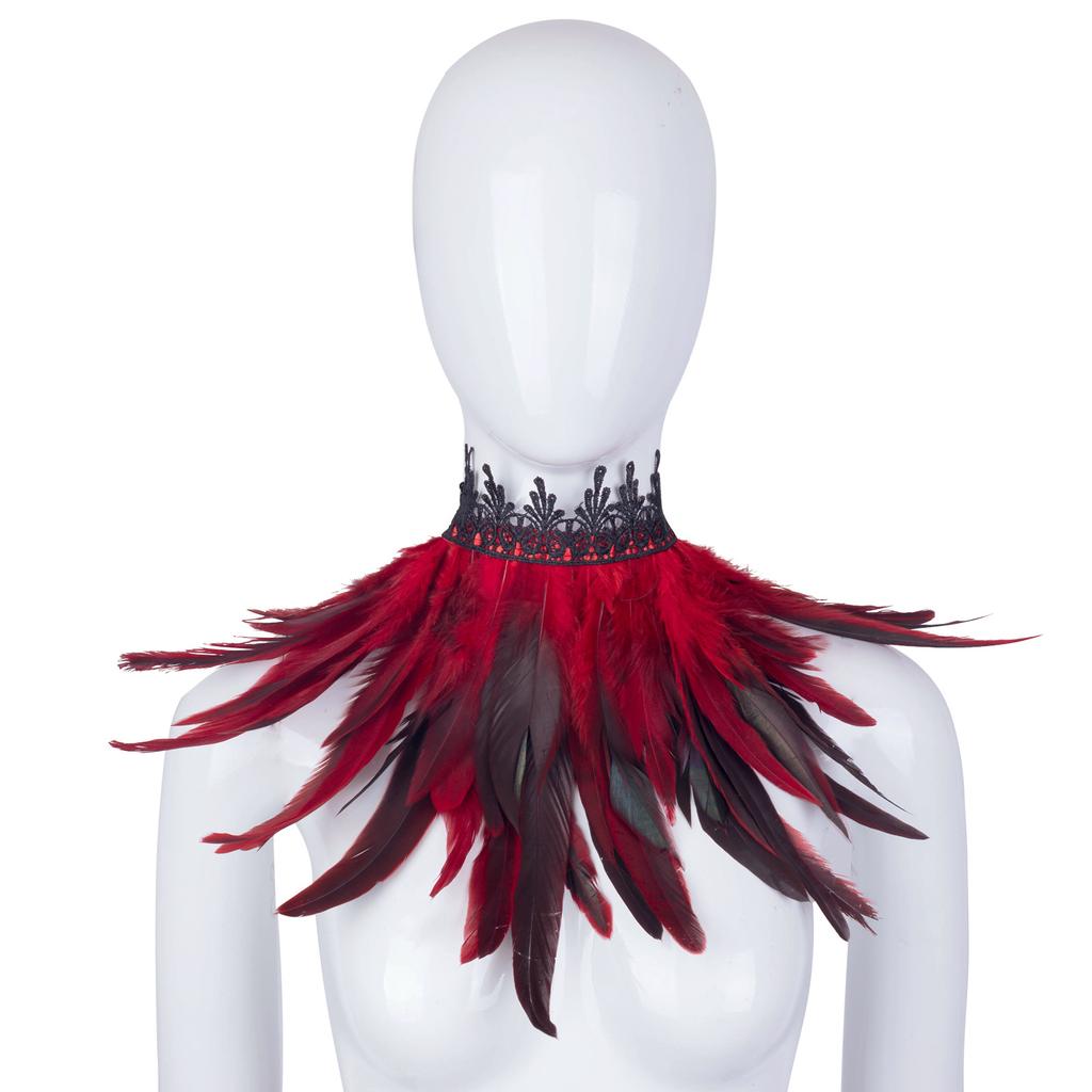 Dark, Gothic, Feather Scarf, Scarf, Performance Ball, Halloween Costume, Party Role-playing, Costume Accessories