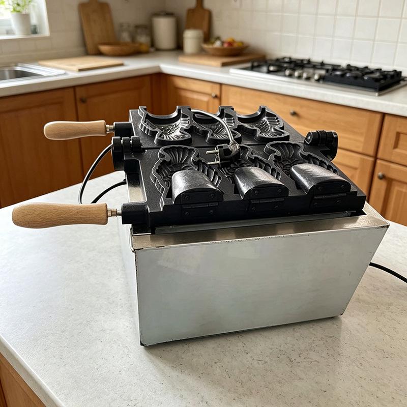 Elektrische Taiyaki-Eiswaffelmaschine - Design mit offenem Mund
