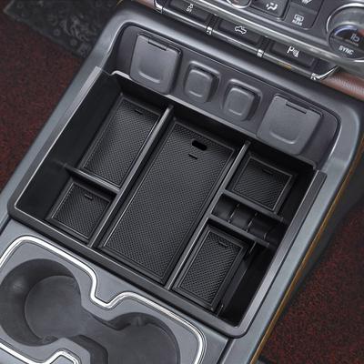 Midtkonsollorganisator for Chevy Silverado/GMC Sierra 2014-2018 1500/2500/3500HD Tilbehør, Full Konsoll med Skinnseter Kun