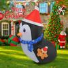 3.44FT LED Light Inflatable Xmas Penguin Gingerbread Man Gift Toy Yard Party Decor Home Supplies Ornaments Christmas Holiday