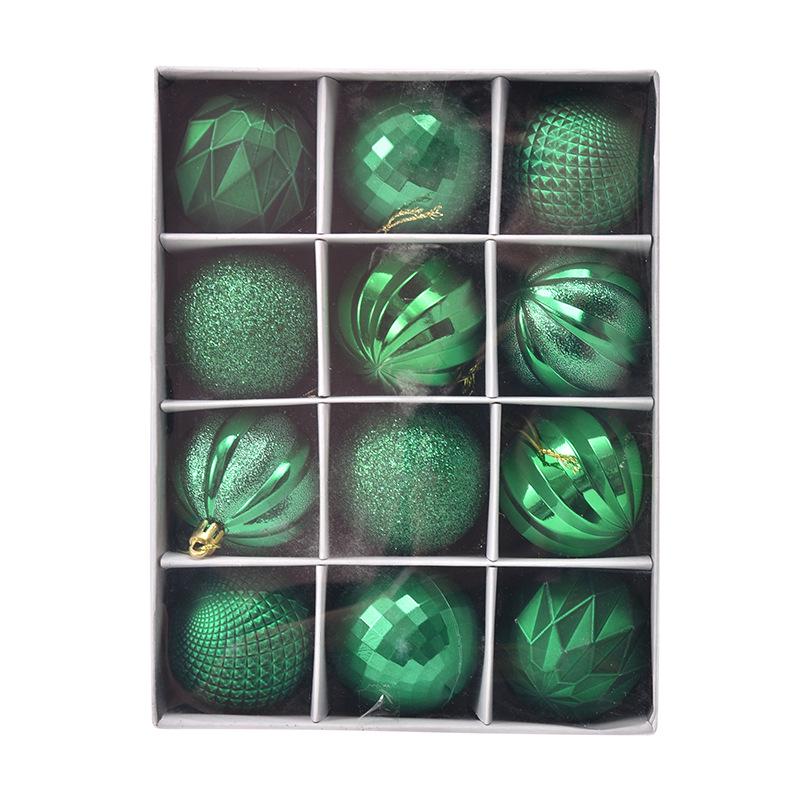 6cm Irregular Shape Christmas Ball Ornaments Set - 12pcs in Gift Box for Tree & Window Decorations