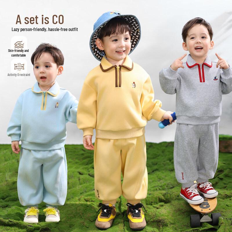 LUSON Baby Boy Polo Sweatshirt Set 120