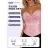 Pink Floral Strapless Boned Corset Top Women Waist Cinching Shapewear Bustier