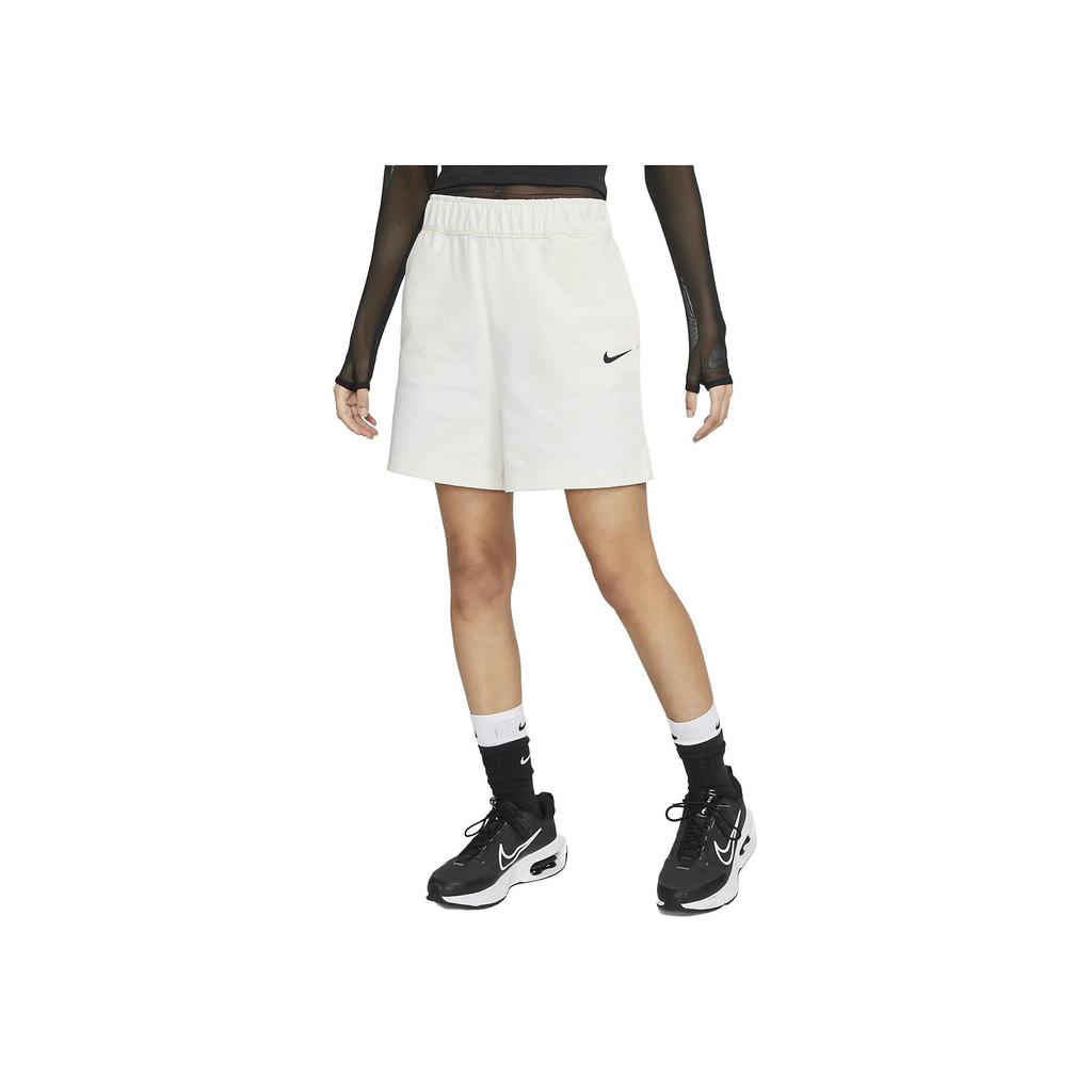 Nike High-Waisted Solid Color Casual Shorts Women Bottoms Milk-White DM6729-133