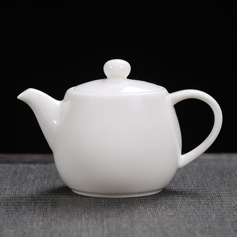Gold-Embossed Dehua White Porcelain Sheep Fat Jade Teapot Internet Celebrity Large Lacquer Deer Companion Tea Brewing Filter