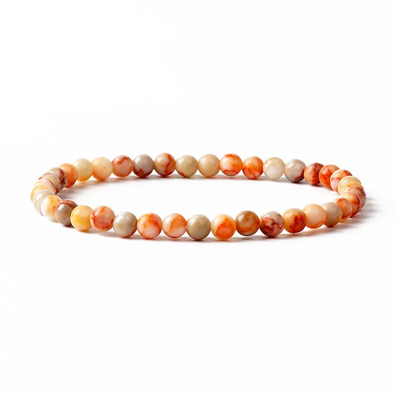 Reiki Natural Stone Bracelets For Women Men 4MM Beads Stretch Bracelet Wholesale Agate Lava Tiny Bangles Handmade Simple Jewelry