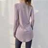 Długi Oddychający Długi Rękaw Joga Okrągły Dekolt Dopasowana Bluza Damska Bieganie Fitness Joga Bluza Koszulka