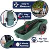 Yard and Garden Outdoor Cart - Long Handle Easy Turn 2 Wheel Heavy Duty Plastic Pull Cart for Backyard 42 in x 20 in x 4 in Bed