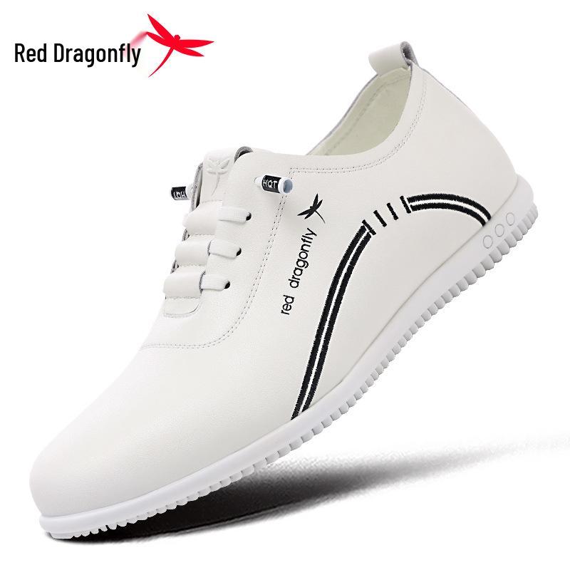 Red Dragonfly Men's Black Waterproof Leather Casual Sports Shoes – Autumn/Winter Collection
