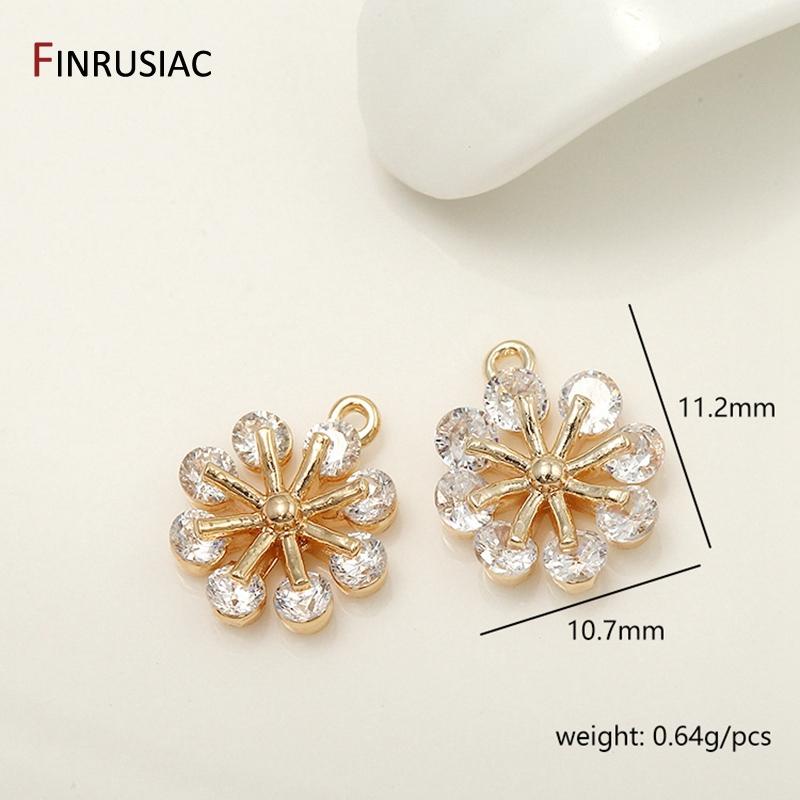 

2025 New Series 14K Gold Plated Zircon Pendants Charms For Jewellery Making Accessories Wholesale 2 pieces