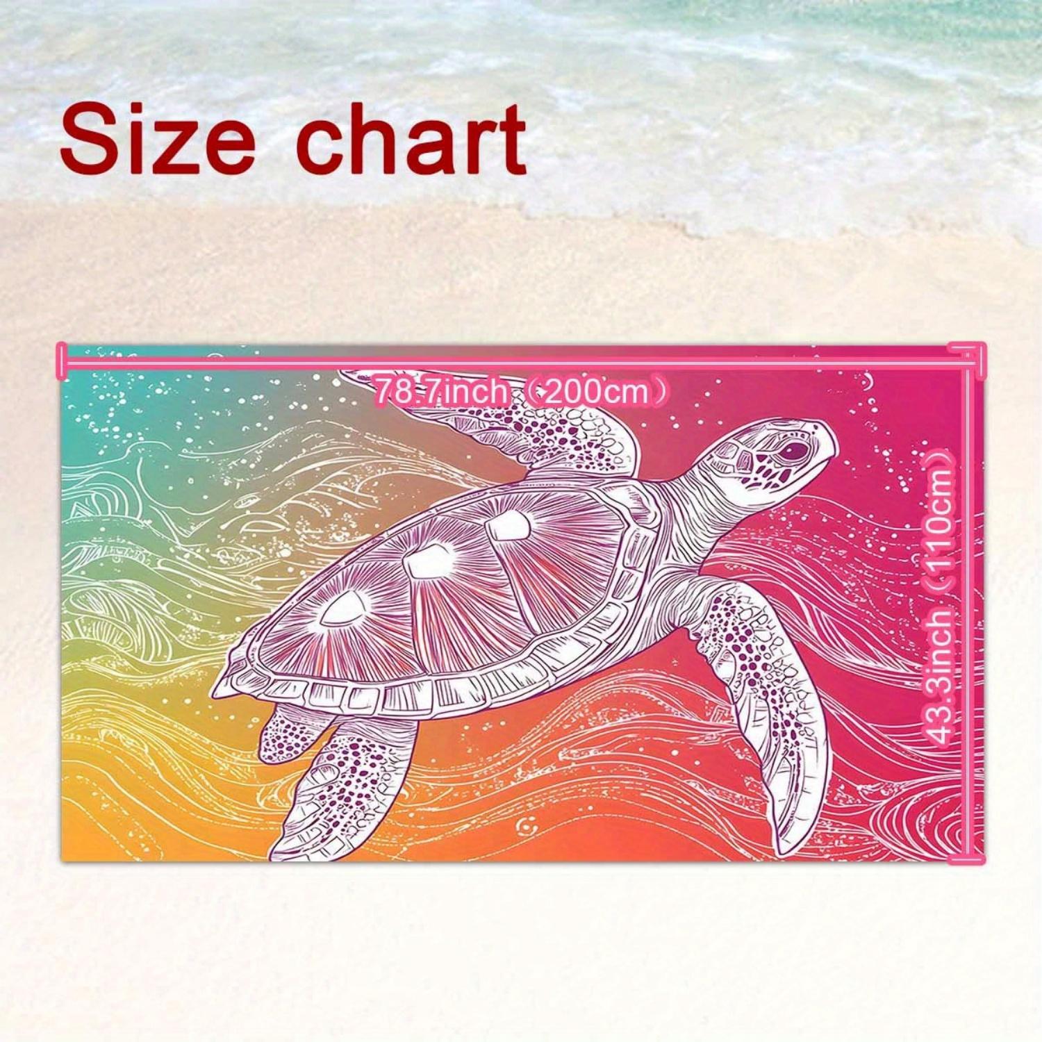 1pc Vibrant Sea Turtle Print Beach Towel,Lightweight & Versatile for Beach Cover-Up,Beach Coverup Towel,Stylish Beach Wrap W30*H60(CM)