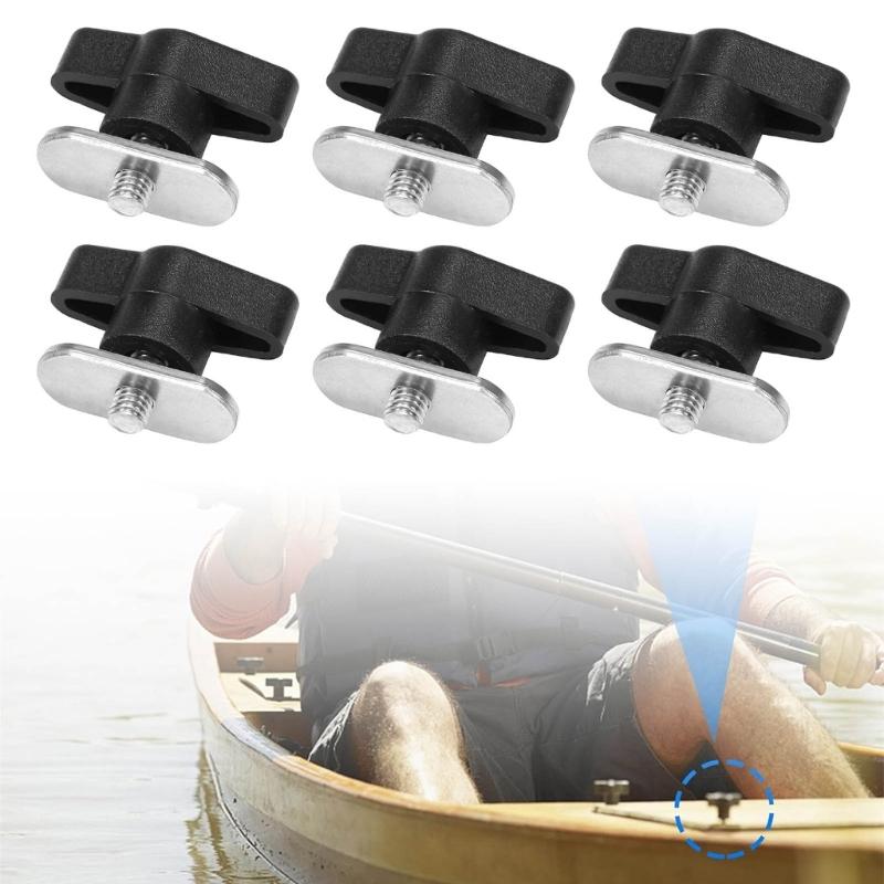6Pcs Boats Screw Mounting Nut Kayak Track Rail Mounting Screws Nut Stainless Steel Canoes Screws with Nut Easily Install