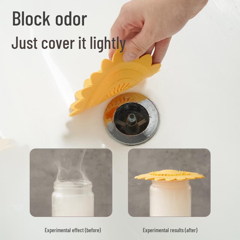 Sunflower Silicone Odor-Proof Sink & Floor Drain Hair Filter Mat
