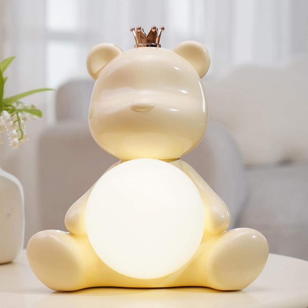 RGB Bluetooth Speaker Lamp with Colorful Ambient Light and Mobile Control - Creative Little Bear Design for Bedroom and Study