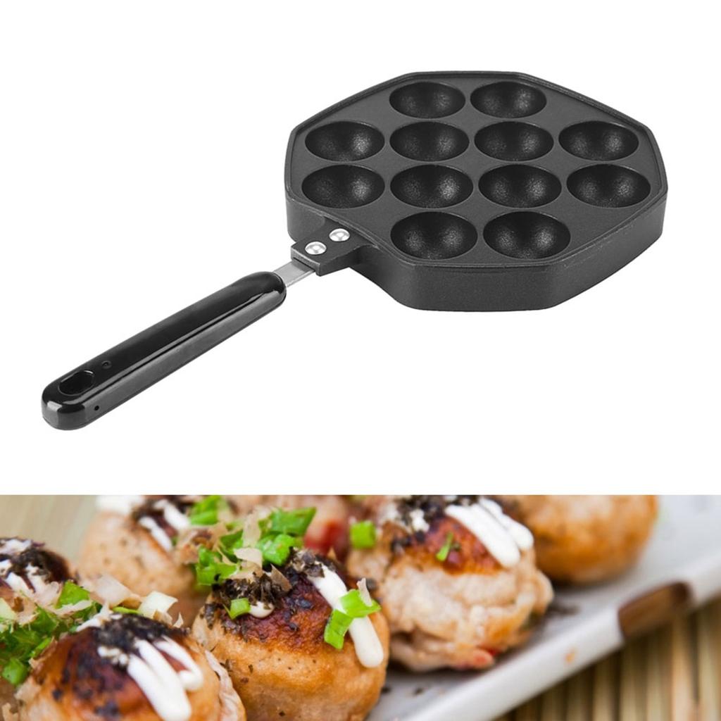 12 Cavities Aluminum NOn Stick Takoyaki Grill Pan Plate Octopus Ball Pancake Maker Baking Mold Baking Mold Grill Pan Pancake Pan