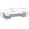 7-teiliges Gartensofa-Set mit Kissen Hellgrau Poly-Rattan